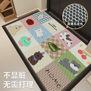 入户门地垫新款 奶油风高级门口耐脏脚踏垫弹力王防滑垫子玄关专用