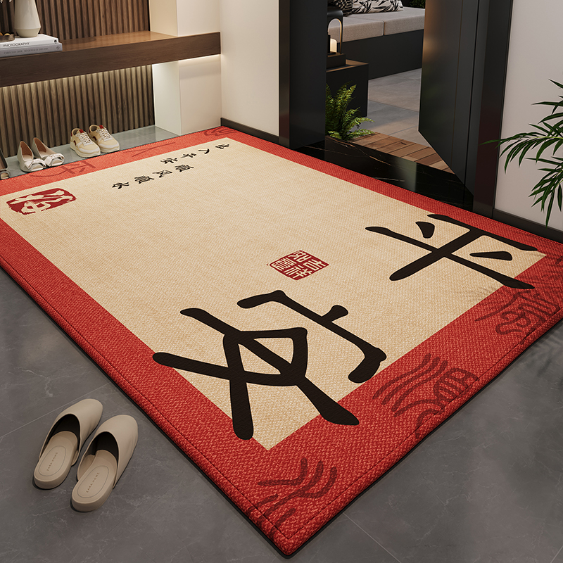 新款红色喜庆耐脏地垫入户门垫