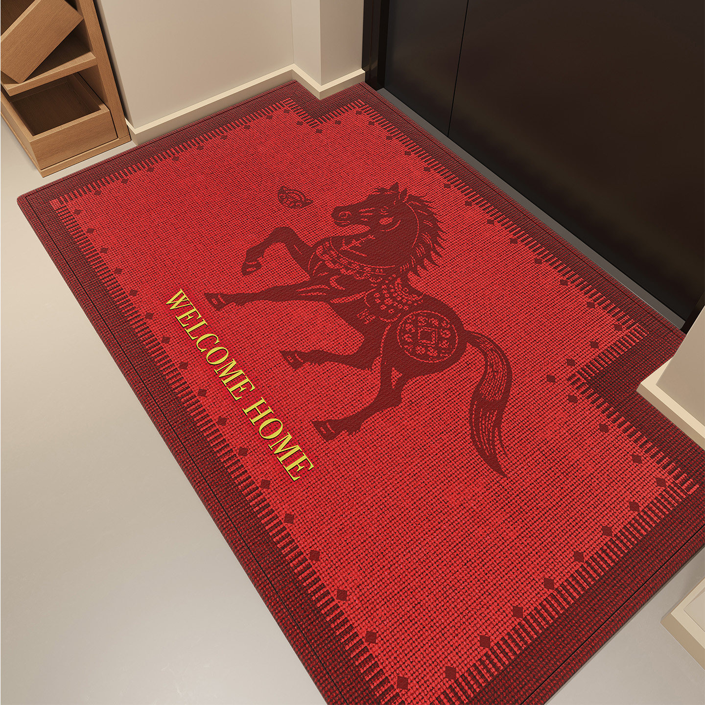 马年新款入户门地垫2026新年门垫地毯门口脚垫喜庆红色进门脚垫子,居家布艺,入户地垫,淘宝优惠券,粉丝福利购,淘宝优惠卷