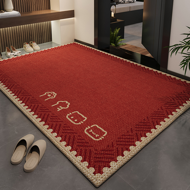 豪宅新年红色入户地垫