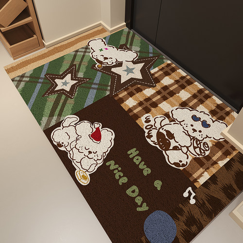 小红书同款卡通丝圈入户门地垫子