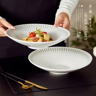 高温釉下彩陶瓷餐具深汤盘菜盘冷菜餐盘 即物斗笠盘家用2025新款