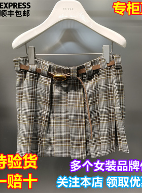 REVAN/芮范国内代购2025冬新时尚复古格子短裙半身裙RL91501158