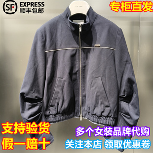 REVAN/芮范国内代购2025冬季新休闲纯色立领拉链短外套RL90105316