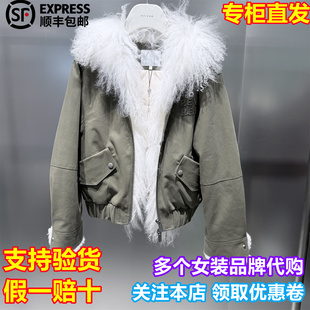 REVAN/芮范国内代购2025冬新时尚毛毛翻领短款羽绒服RL90501215