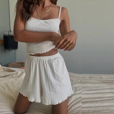 2024 Jacquard women's suspender shorts home suit