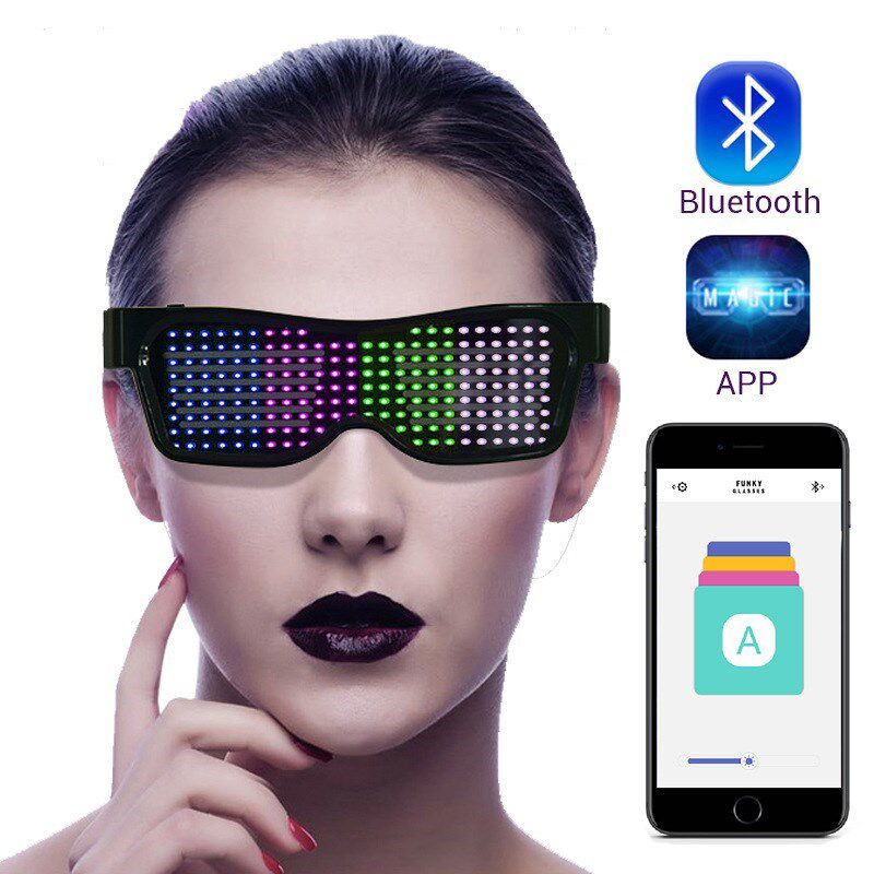 LED APP Luminous Flashing Bluetooth Glasses For Raves Party