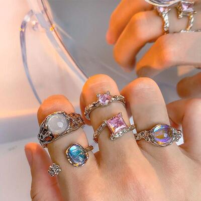 opening index finger ring women retro rings 小众高级感戒指女