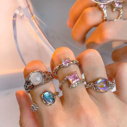 opening index finger ring women retro rings 小众高级感戒指女