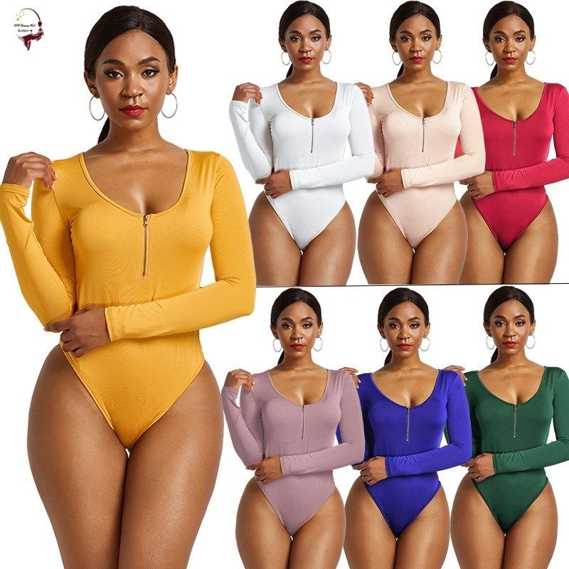 2020 Spring Bodysuits Women Long Sleeve Rompers 性感连体衣女