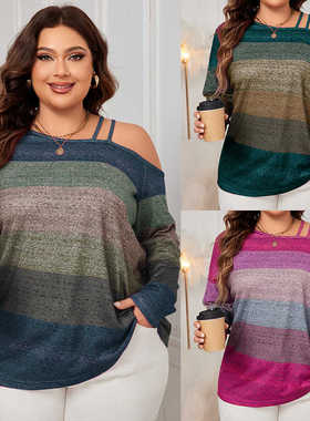 Plus size Fashion Autumn women tops fat lady Loose T shirt