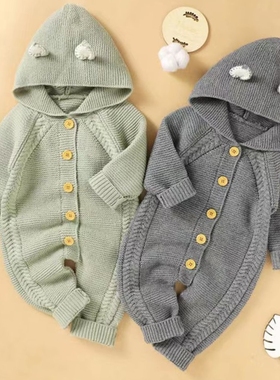 Baby boy girl Clothes Newborn for Winter Cute Rompers Warm新