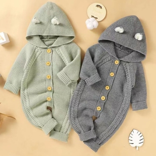 Baby boy girl Clothes Newborn for Winter Cute Rompers Warm新