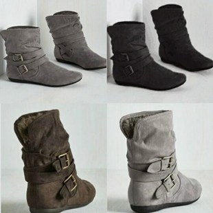 shoes womens boots 2017女平底靴winter Flat ladies