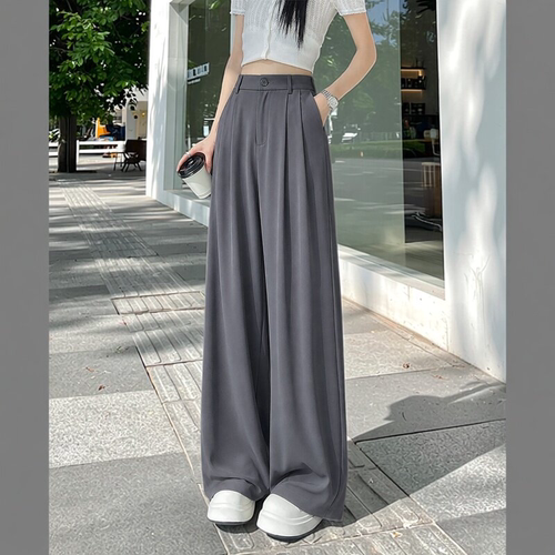 窄版阔腿裤女2026新款高级感垂感西裤直筒休闲早秋职场工作西装