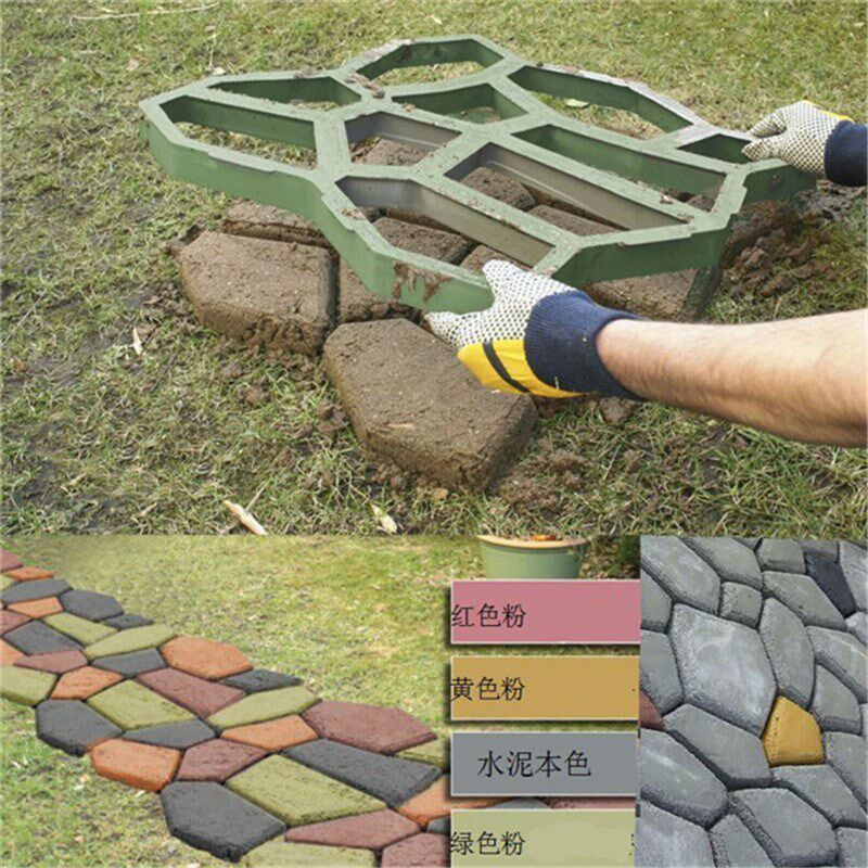 印花盖板水泥路模具六边形模子园艺长方形学校客栈幼儿园地板草坪