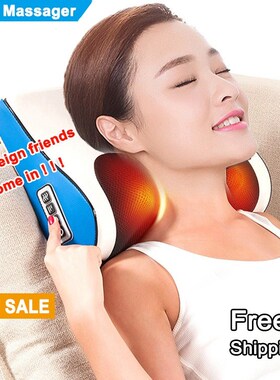 Electric Neck Massager Pillow Back Waist Massage 颈椎按摩枕
