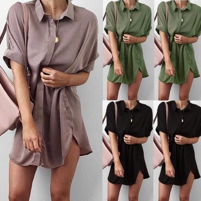 Women loose short-sleeved blouse Ladies tops Shirt 衬衫女式