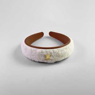 2026秋冬韩系毛绒金标宽边发箍女气质高级感高颅顶头箍高端发饰