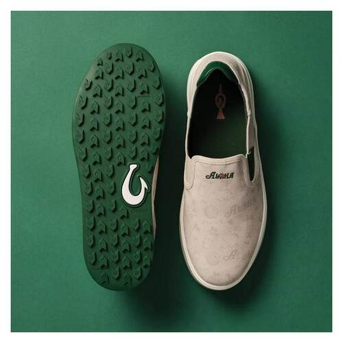 代购OluKai Waialae Slip On一脚蹬休闲高尔夫球鞋帆布透气