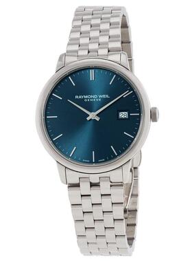 代购Raymond weil雷蒙威男士腕表日期夜光计时走时钢带蓝盘精钢
