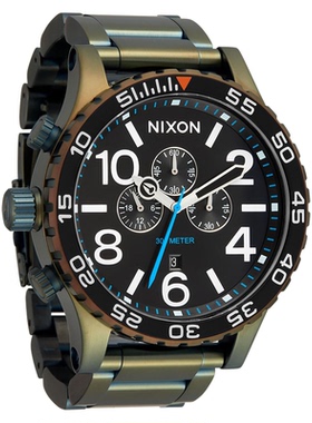 代购Nixon男士腕表计时夜光日期测速金属钢带防水大表盘商务运动