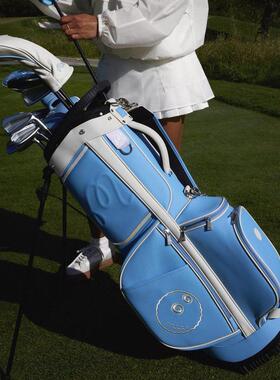 代购MALBON CART BAG 女士高尔夫球包支架包浅蓝色查莉·赫尔同款