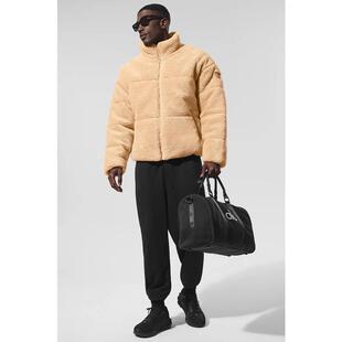 代购ALO YOGA男士羽绒服保暖防风保暖内衬保暖口袋骆驼色加厚