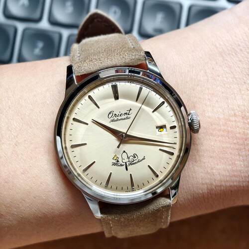 ORIENT x PEANUTS 75周年东方双狮史努比联名限量手表RA-AC0M17G