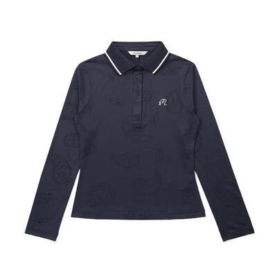 海外代购MALBON GOLF女士运动Polo衫弹力舒适亲肤透气藏青色