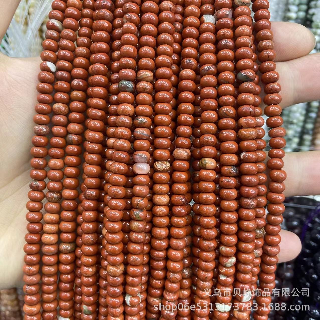 20254*6mm天然石车轮珠 散珠串珠 隔片半成品圆形扁珠算盘珠 配件