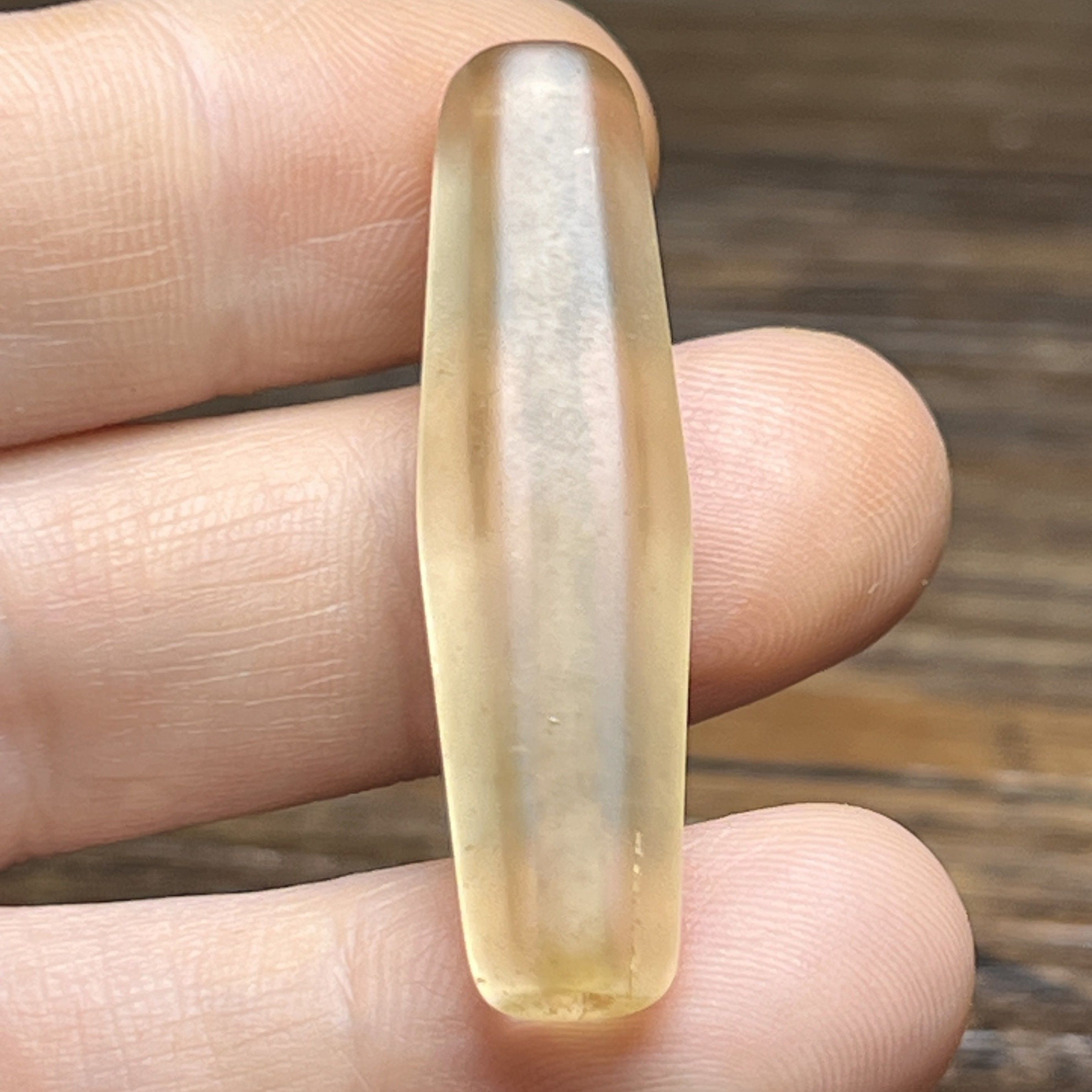 2025天然老白水晶单颗吊坠高古水晶老珠子六棱竹节大孔珠勒子管珠