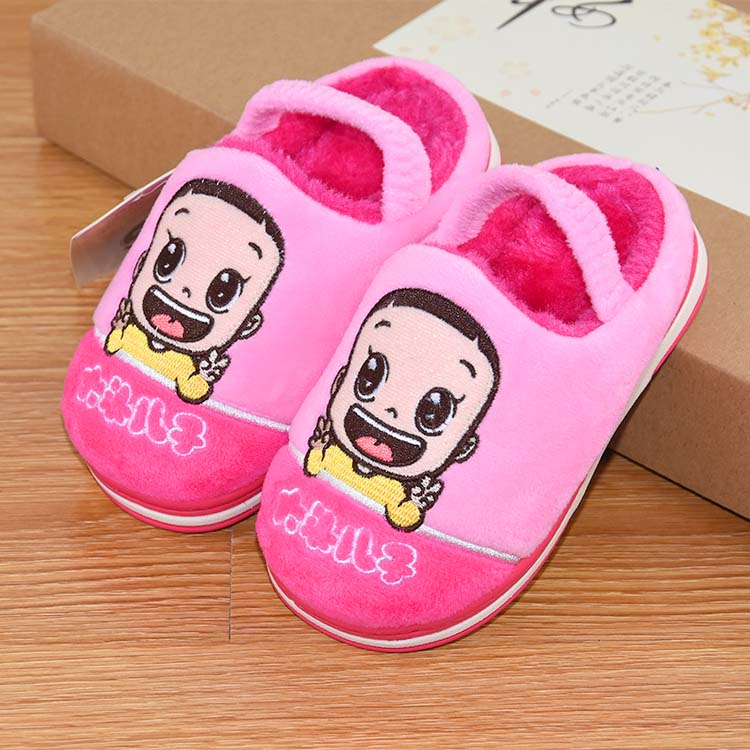 Chaussons enfants en suède pour hiver - semelle caoutchouc - Ref 1036263 Image 3