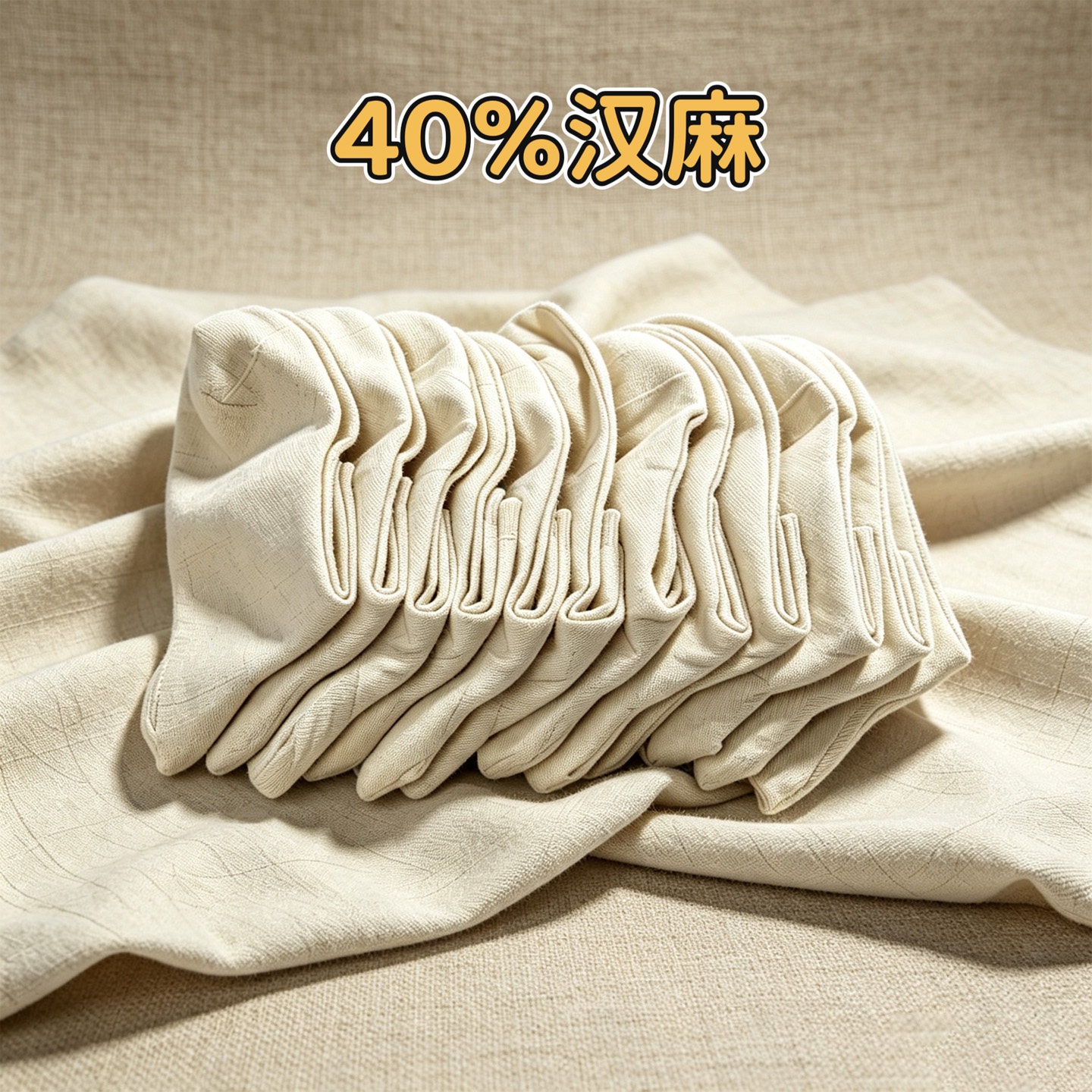 40%汉麻袜子 夏季透气吸汗防臭袜 天然抑菌纯色棉麻短袜中筒男女