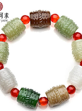 可玉可求新年礼物和田玉手链多宝玉手串男女款玉石手串一路路通手