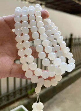 时乾贝壳手串108颗天然毛衣项链吊坠珠链男女手链生日礼物多层白