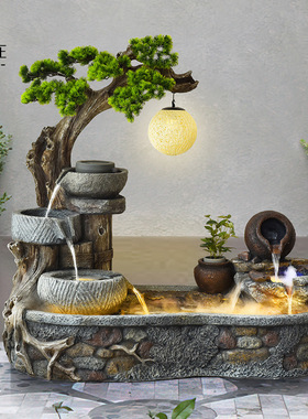 流水摆件循环水客厅风水轮假山喷泉阳台鱼缸鱼池户外景观庭院布置