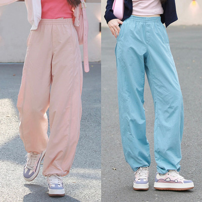 吸汗速干工装伞兵阔腿裤E475820