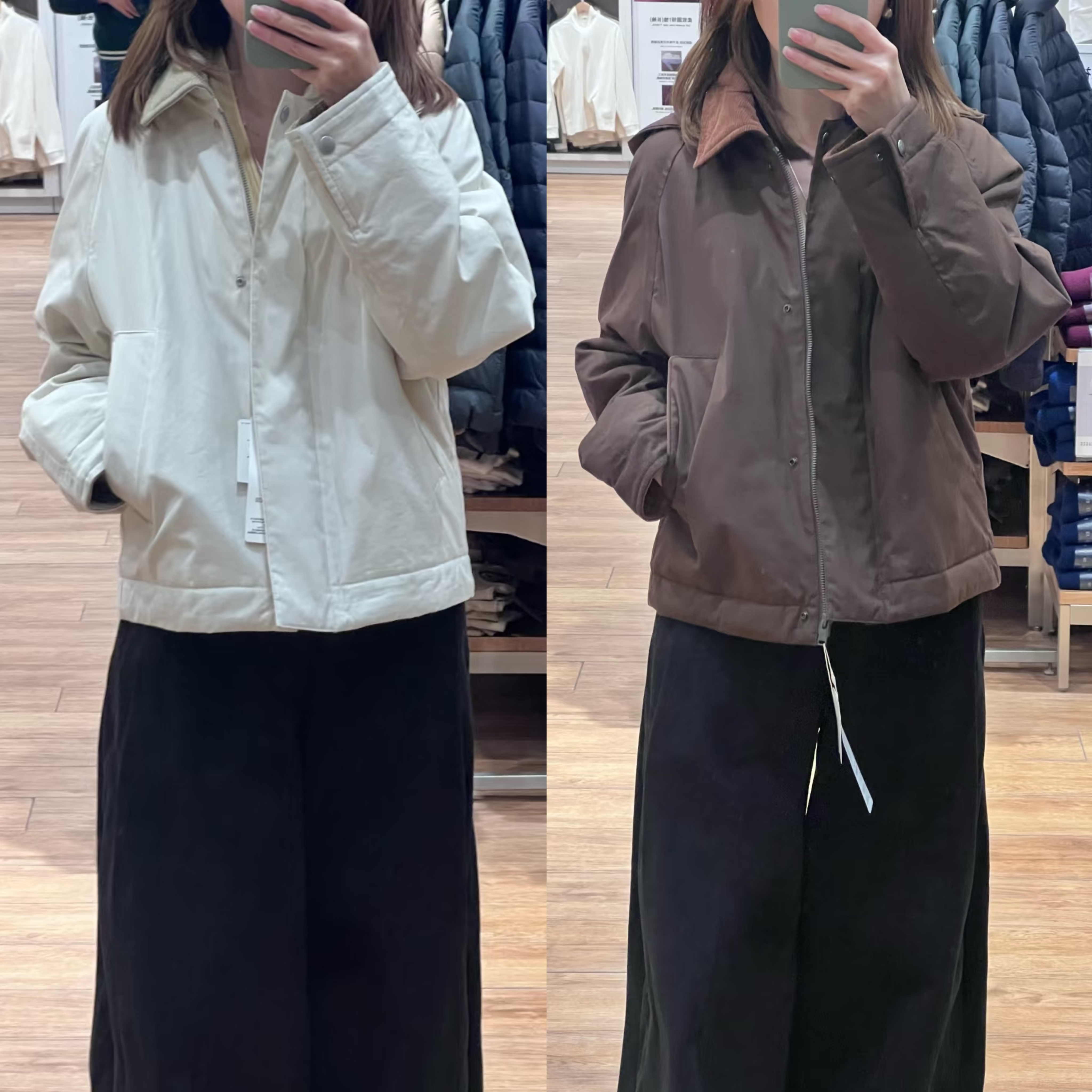 优优女装明星同款空气棉服短茄克保暖棉衣外套夹克25秋冬E479764