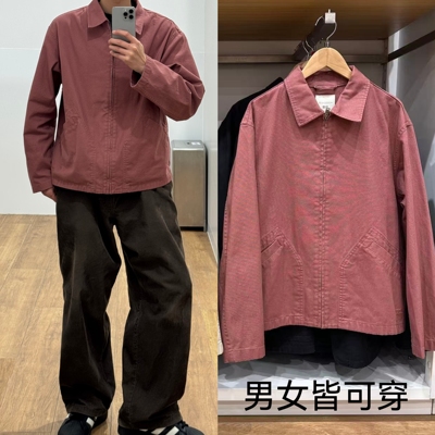 优优合作款男女装休闲拉链茄克底特律翻领外套夹克26新款E484249