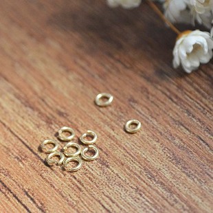 DIY纯银足银14K包金注金开口银环 活口连接环手工配件