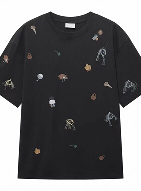 现货2026年春季新款刺绣全棉纯棉短袖T恤2K1BA30