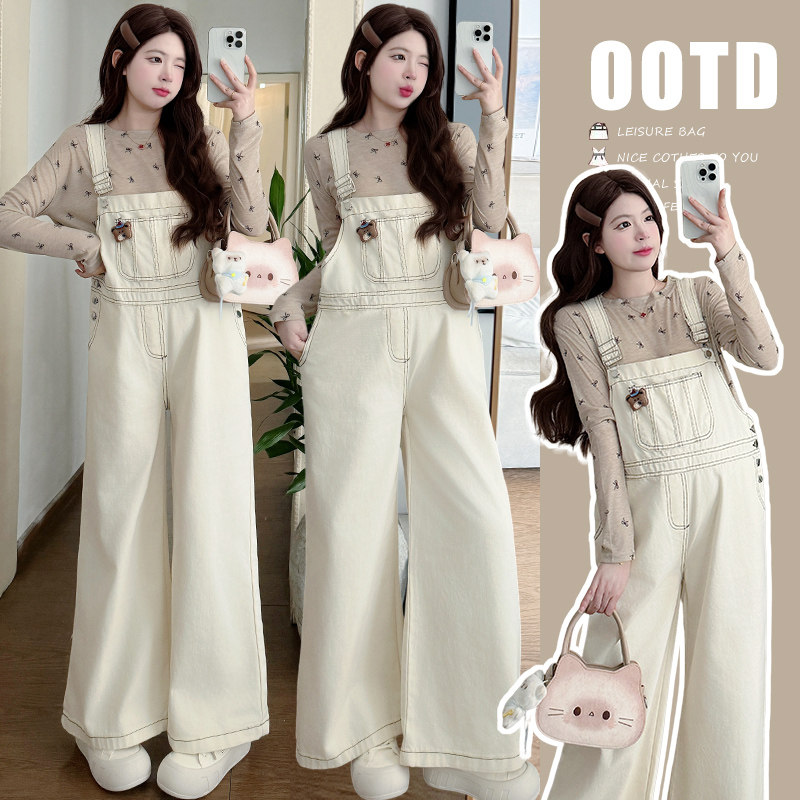 孕妇背带裤2026新款春季韩版休闲米白色背带裤打底衫两件套不显怀,孕妇装/孕产妇用品/营养,套装,淘宝优惠券,粉丝福利购,淘宝优惠卷