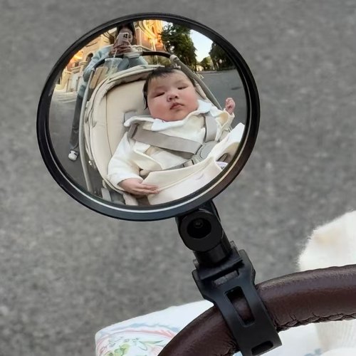 婴儿车后视镜遛娃神器手推车通用配件免安装互动反光宝宝观察镜子