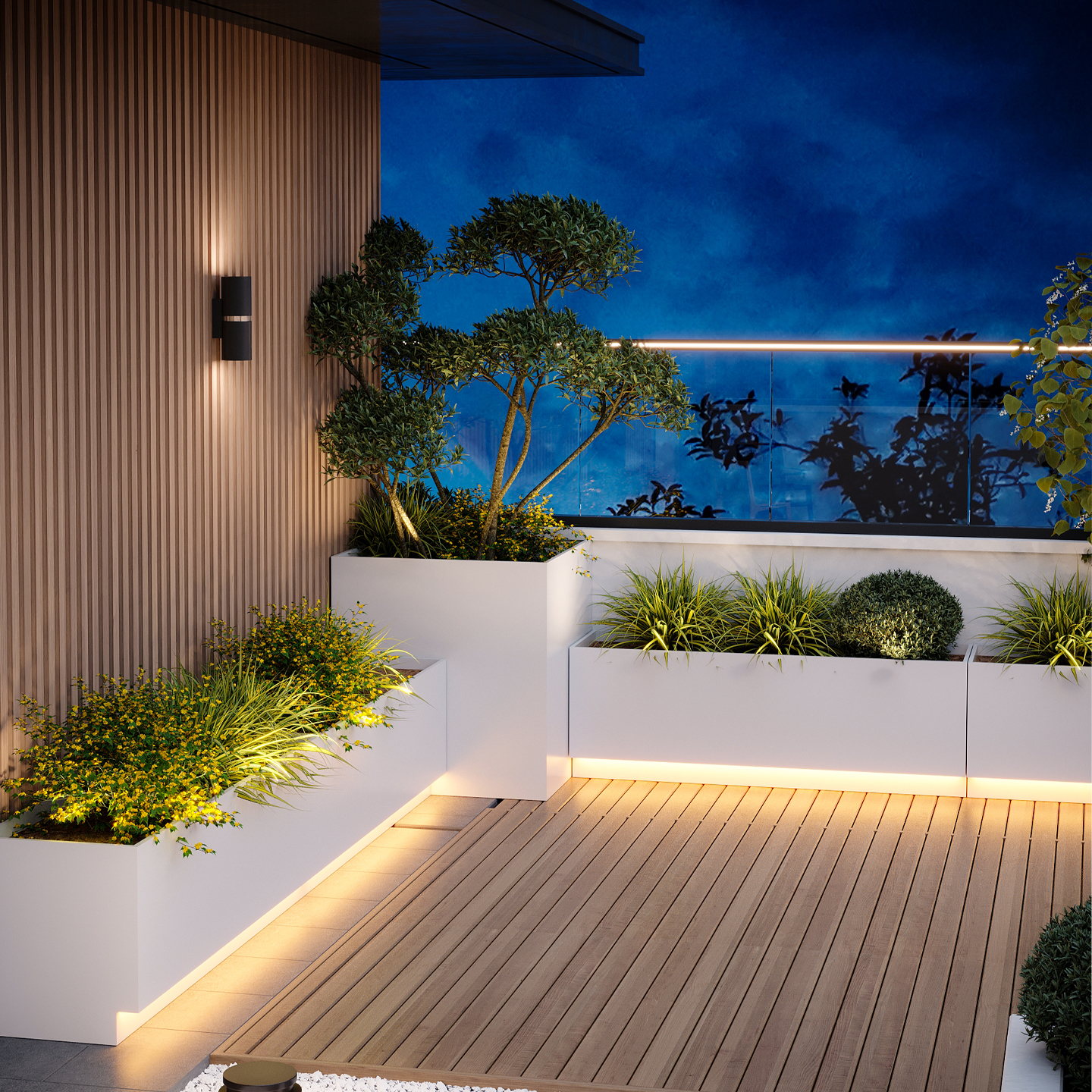 户外不锈钢花箱组合铁艺种植箱