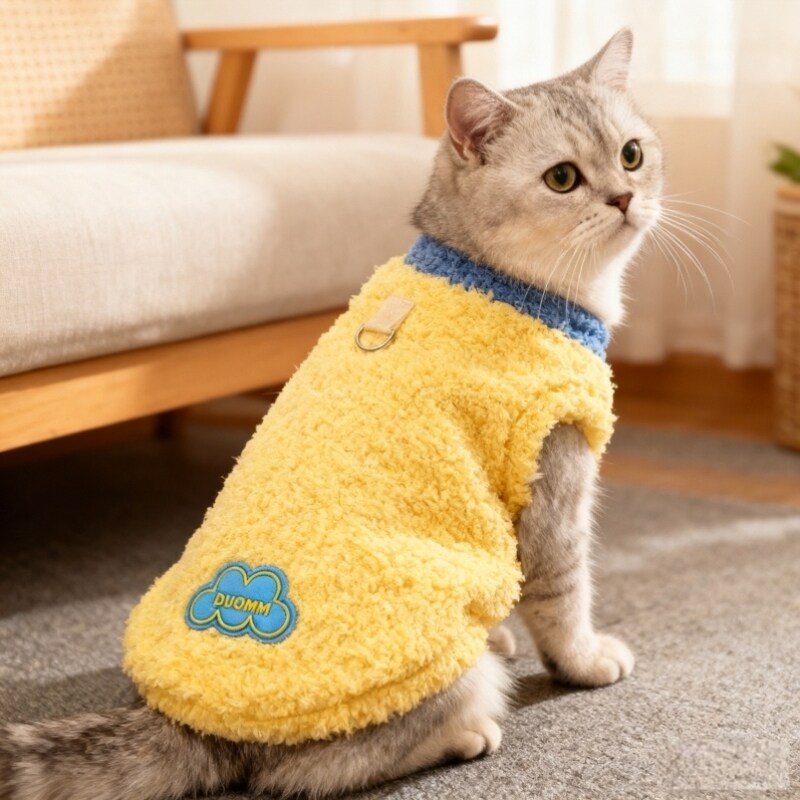 猫咪衣服防掉毛加厚保暖背心图片