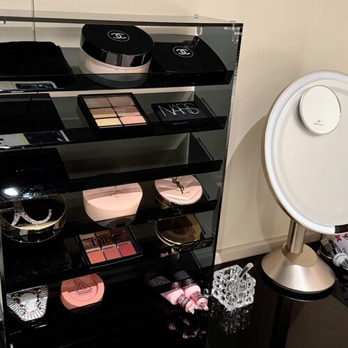 加厚组装亚克力灰透唇釉眼影粉饼香水气垫桌面化妆品口红收纳盒大