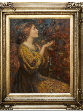 油画框浅金仿古色实木框画框定做欧式角花框雕花画框大画框