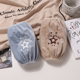 袖套男短款秋冬季上班女工作防脏套袖办公室护袖羽绒服袖头黑色