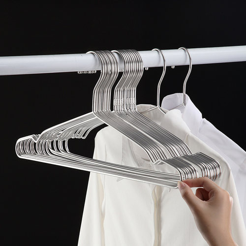 衣架家用晾衣服学生宿舍用卧室挂衣不锈钢加粗服装店专用衣服撑子